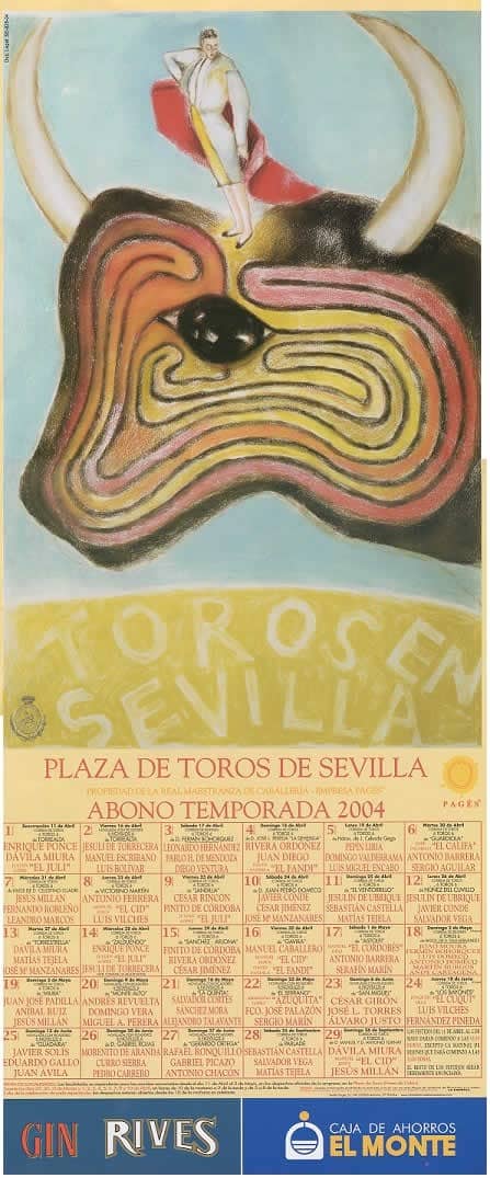 Cartel taurina de la feria de Sevilla 2004