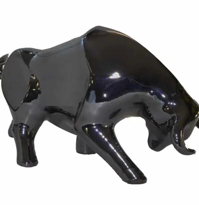 black ceramic bull