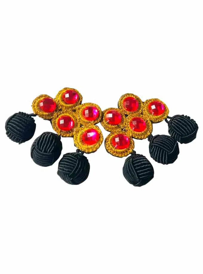 Alamar Spanish red black ball earrings