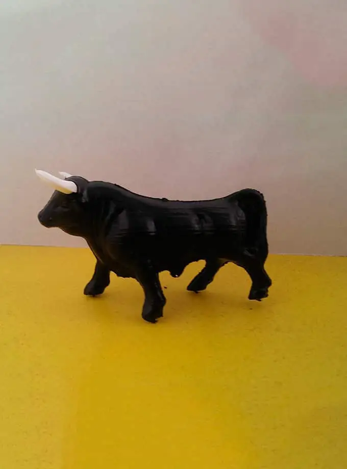 plastic toy bulls
