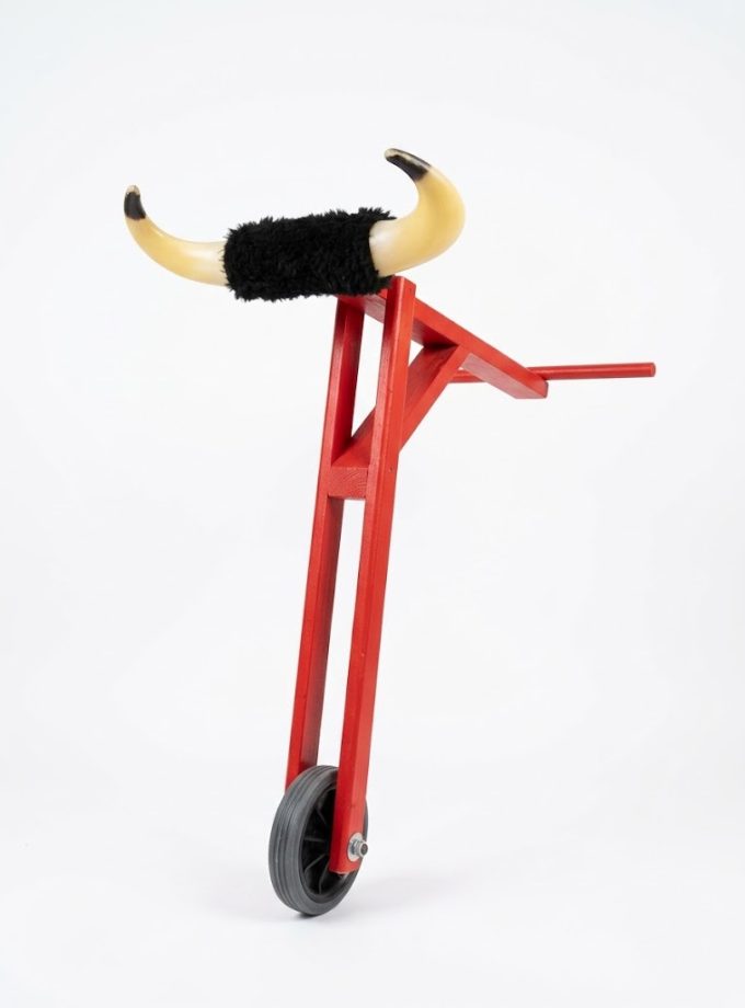 Children's Bull Cart with Plastic Horns