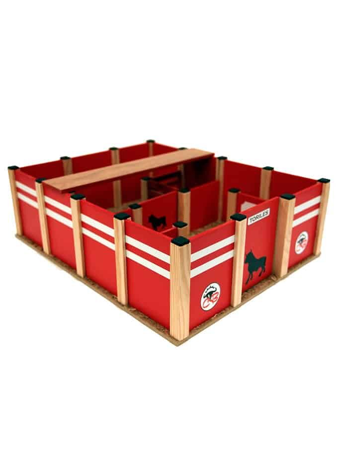 Ambients Artesanía Camión De Toros De Madera | Juguete Con Cajón De 6 Compartimentos Y 12 Puertas | Incluye Rampa Y 6 Toritos | Regalo Tradicional