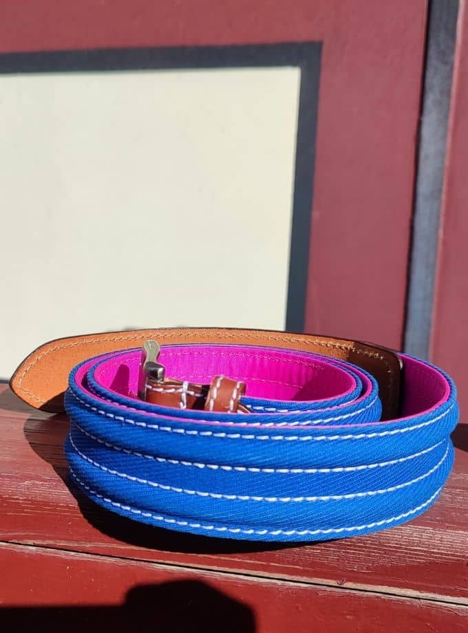 Blue and fuchsia cape belt