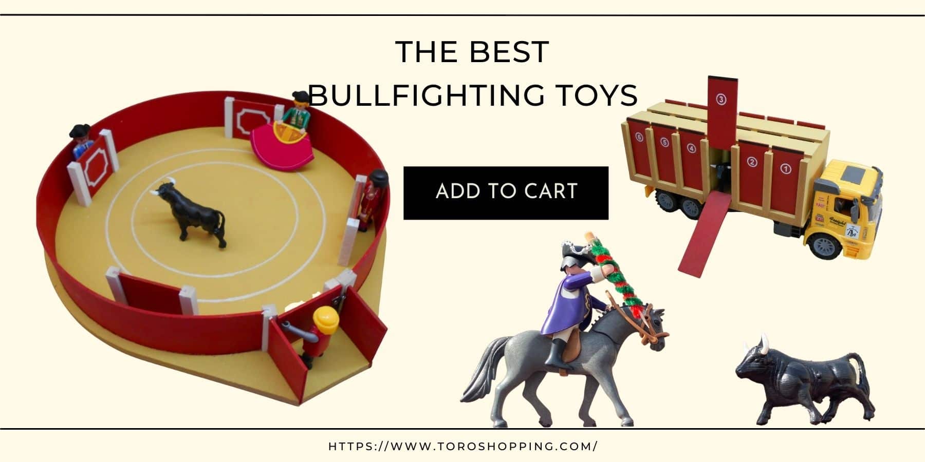Toys and Games made in Spain, figures of bullfighters and bulls for Playmobils.