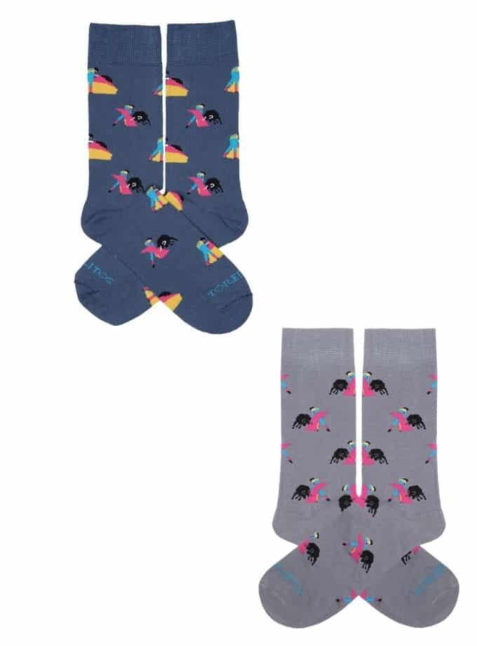 Socks Capote blue and grey