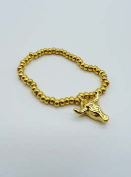 gold plated bull head bracelet