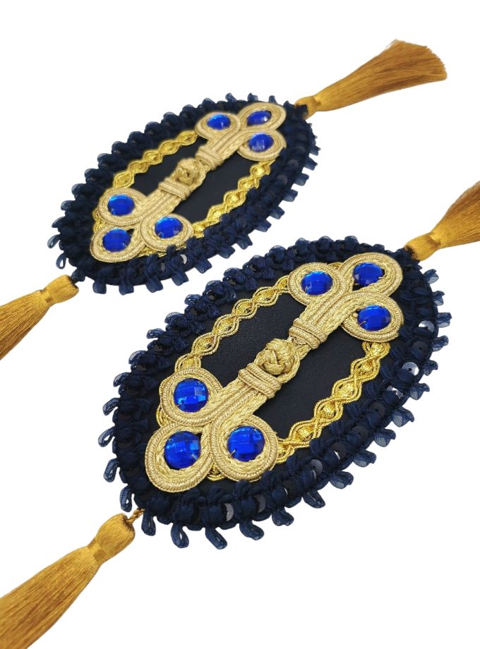 Épaulettes en filigrane bleu marine