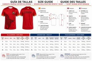 camiseta taurina deportiva guia de tallas