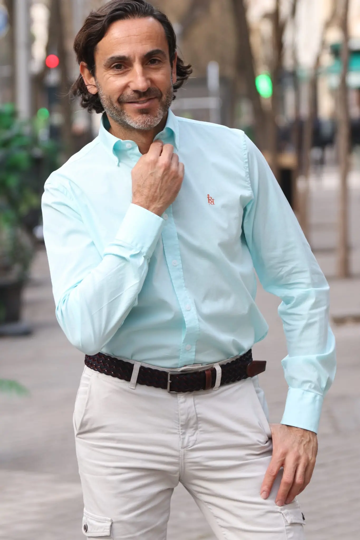 Camisa de algodón con logo bordado RqueR
